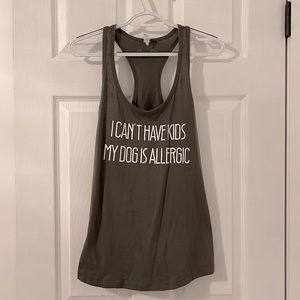 “I can’t have kids my dogs allergic” Razorback Tank Top XL